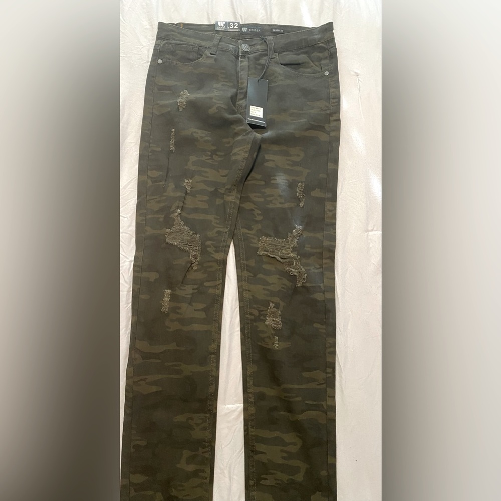 Camo Distressed Men Skinny Jeans